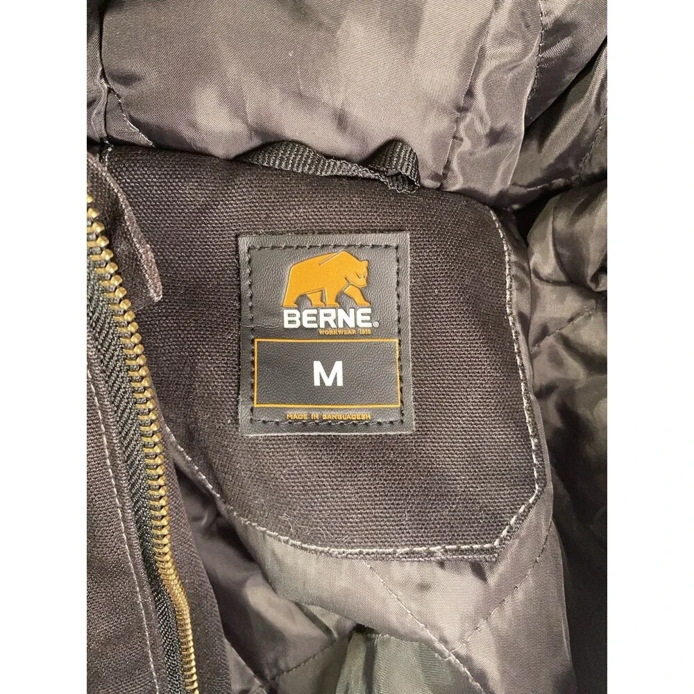 Berne Workwear Youth Medium 10/12 Black Hooded Duck Canvas Jacket